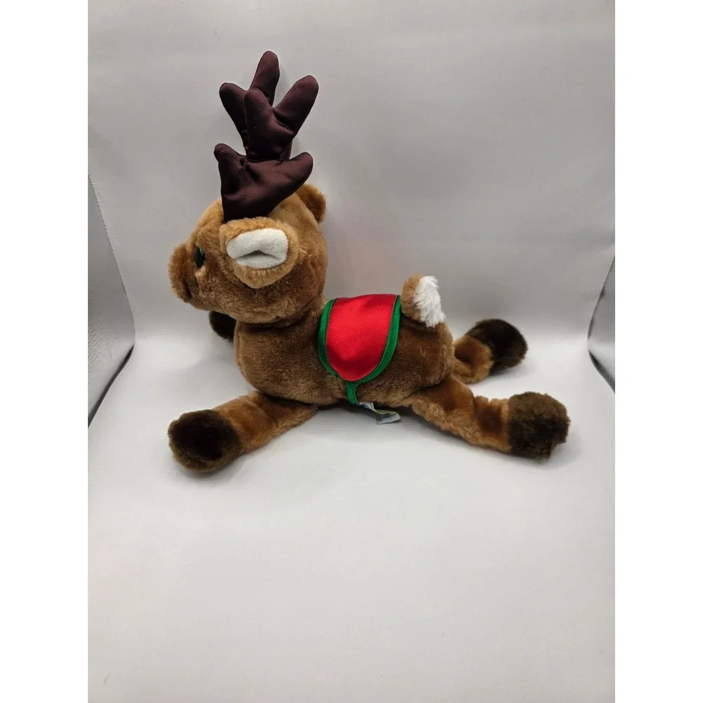 Dakin Reindeer Plush Brown Vintage 1983 Red Nose Holiday Toy 6x9